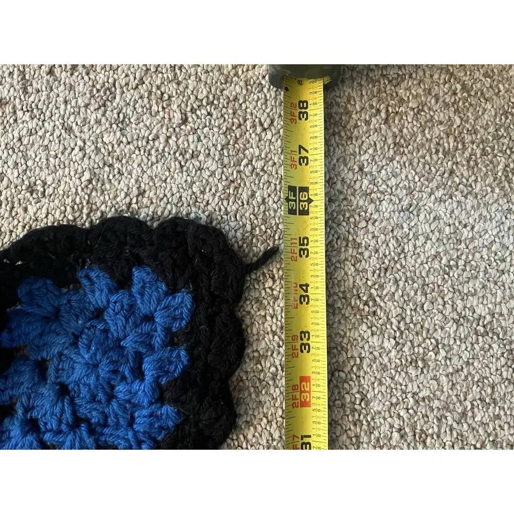 Vintage Multicolor‎ Crochet Granny Square Afghan Throw Blanket 60x36